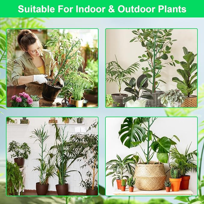 11 Pack Monstera Plant Support - 71.4" Plant Support Stakes for Indoor Plants Sticks Support Tall Indoor Plant Stakes with Twist Ties Stackable Plant Stem Support for Monstera Plants