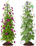 Trellis for Climbing Plants, 2PCs 75” Metal Spiral Frame Pea Trellis with Center Pole, Adjustable Vine Plant Tower Supports for Outdoor Beans,Cucumbers,Vegetable,Flowers,Pots,Garden Raised Bed,12” Dia