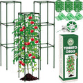 3 Pack 48" Tomato Cages for Garden, Plastic Coated Steel Pipe Heavy Duty Adjustable Tomato Stakes Trellis Plant Cages for Vegetable, Fruit, Flower, Rose Vine Climbing Plants