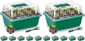 VIVOSUN 12-Pack Seed Starter Trays, 72-Cell Seed Starter Kit with Humidity Dome, Flat Reusable Plant Germination Trays with Drain Hole, Green Propagation Tray for Planting Seeds