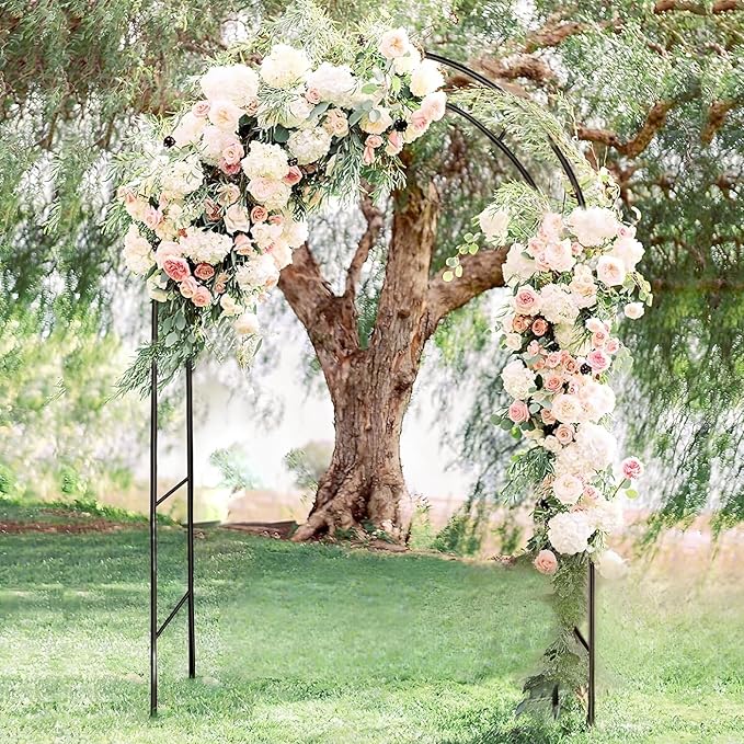 Metal Pergola Arbor, 4.6 Feet Wide x7.9 Feet High,Assemble Freely Lightweight Wide Garden Arch for Various Climbing Plant Wedding Garden Arch Bridal Party Decoration Wide Arbor,Green