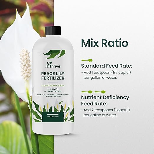 16oz Peace Lily Plant Indoor Live Fertilizer - Makes 96 Gallons of Peace Lily Fertilizer - Nutrient-Rich Liquid Plant Food for Lush Foliage, Stronger Roots, and Elegant White Blooms