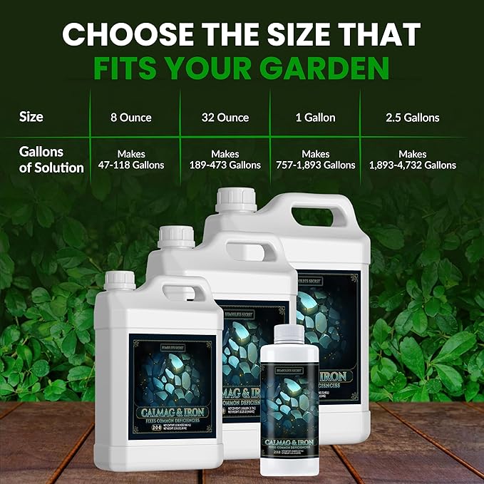 Humboldts Secret CalMag & Iron | Calcium, Magnesium & Chelated Iron Nutrient Fertilizer | Hydroponic Supplies for Vegetative & Flowering Growth in Soil, Coco, Hydroponics or RO Water | 32 Ounce