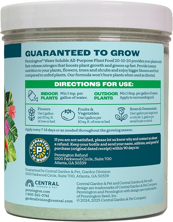 Pennington Water Soluble All Purpose Plant Food 20-10-20-1.5 lb