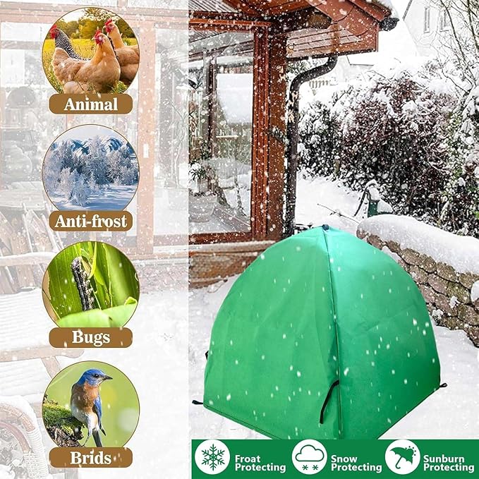 2 Pack Winter Plant Covers Freeze Protection Shrub Covers, Plant Frost Protection Tent, Warm Plant Tents Protecting for Fruit Potted Plants Tree from Freezing Animals Eating(22x22x23in, Frost Cloth)
