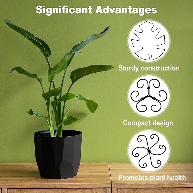 5PCS Monstera Plant Stem Support, 7.3 * 6.5 in Adjustable Stake with Leaf Holders for Indoor Plants, Unique Plant Support Kit for Climbing Plants Outdoor (Monstera)