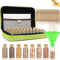 SMUJU 80 Slots Seed Storage Organizer with 40 Seed Envelopes, Sturdy Organizer Storage Box with Label Stickers, Glass Container for Flower Vegetable Garden Seed Saving (Seeds not Included)
