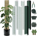 Metal Moss Poles for Climbing Plants, D-Shape Sphagnum Moss Pole Monstera Plant Support for Climbing Plants, DIY Plant Stakes Work with Sphagnum Moss (24ft D-Shaped)
