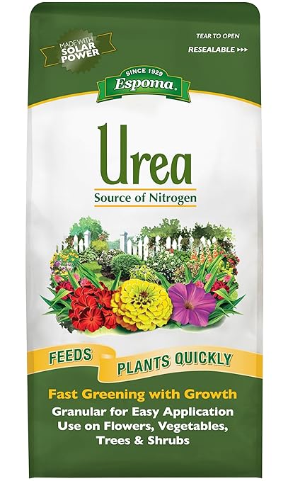 Espoma Urea Nitrogen Fertilizer 45-0-0, 4lb. Bag; Promotes Growth in All Flowering Plants, Trees, Shrubs, and Vegetables. Granular for Easy Application. Pack of Two