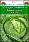 TKE Farms & Gardens - Cabbage Seeds for Planting, Golden Acre, 3 Grams, 700 Heirloom Seeds, Non-GMO, Packet Includes Instructions for Growing, Brassica oleracea, Qty 1