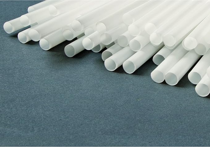 DuraHome Plastic Straws Individually Wrapped BPA Free Restaurant Style Disposable Straw (10.25" Long Straws, White)