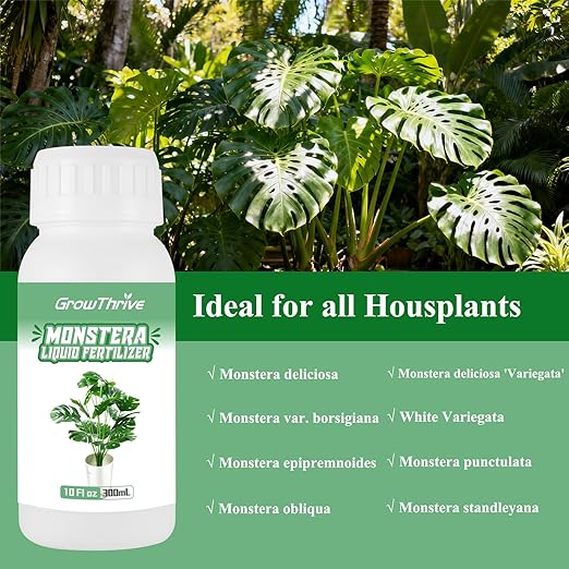 Organic Monstera Plant Food & Liquid Fertilizer (10 oz) - Probiotic Nutrient Solution for Vibrant Leaves & Root Growth - Indoor Plant Care