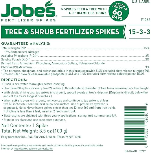 Jobe's 02010 Tree & Shrub Fertilizer Spikes, 5 Bag (Twо Pаck)