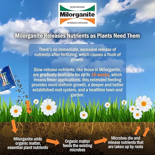 Milorganite All-Purpose Eco-Friendly Slow-Release Nitrogen 6-4-0 Fertilizer, 5 Pound Bag (Pack of 4) - for Lawns, Flowers and Gardens