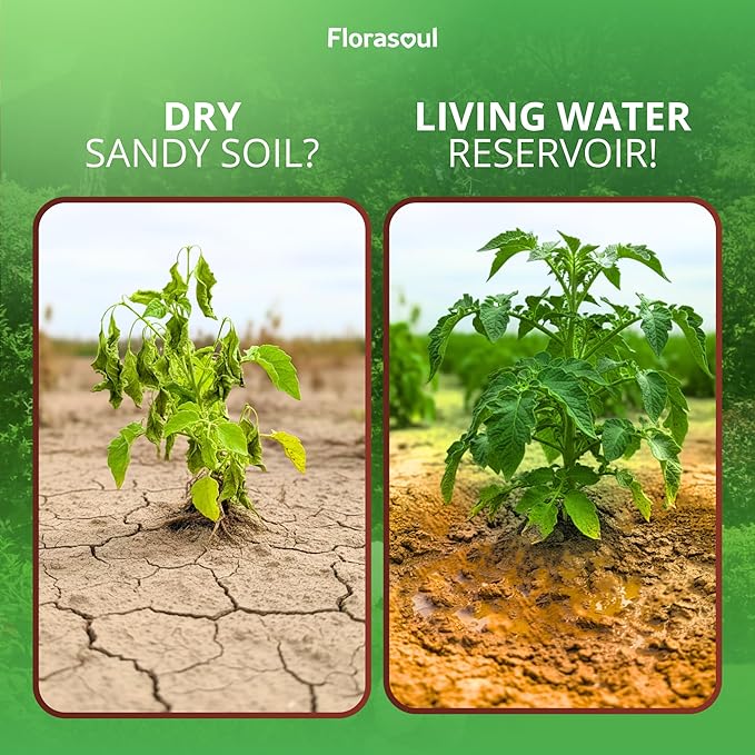 Florasoul® Organic Sandy Soil Conditioner (6.6 lbs) – High-Performance Water Retainer & Nutrient Booster – Plant-Based & Vegan – for Gardens, Lawns & Drought-Prone Areas