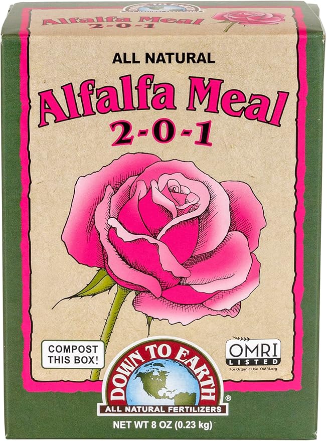 Down To Earth All Natural Fertilizers Organic Alfalfa Meal - Plant Food for Roses, Bulbs, Flowers and Ornamentals 2-0-1, 0.5 lb