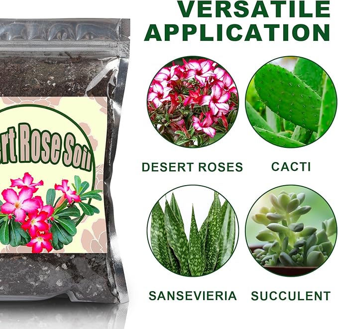 Organic Desert Rose Potting Soil Mix for Healthy Growth 10qt- 100% Natural Potting Mix - Specially Formulated Nutrient-Rich Plant Soil for Desert Rose Plant