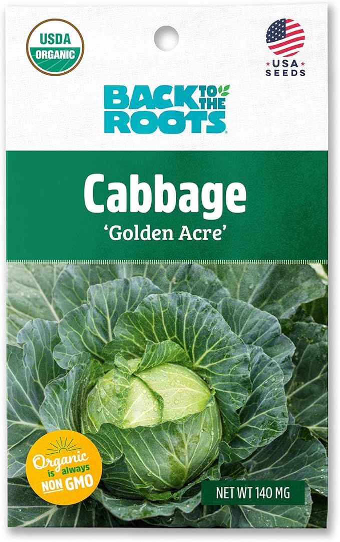 Back to The Roots 100% Organic Seed Packet - Cabbage 'Golden Acre' 140mg