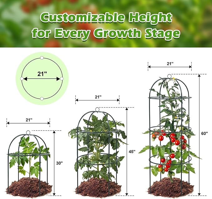 Trellis for Climbing Plants Outdoor, 60" Tall Heavy Duty Metal Obelisk Garden Trellis Climbing Plant Support for Heavy Tomatos Cucumber Potted Vine Flower Rose Clematis Vegetable Pea Bean Trellises