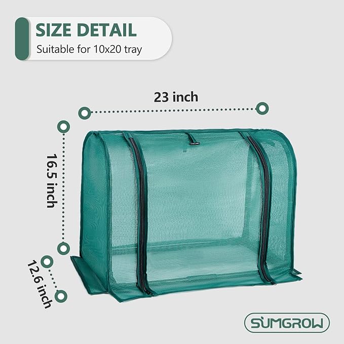 Mini Plant Shades for Outdoor Plants, Garden Netting Cover, 30% Sunblock for Succulents, Flowers, Outdoor - 23x12x16.5 Inches