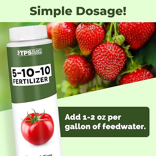 5-10-10 Fertilizer for Plants, Great for Root Vegetables, Tomatoes, and Flowers, Plant Fertilizer by TPS Plant Foods, 8oz (250ml)