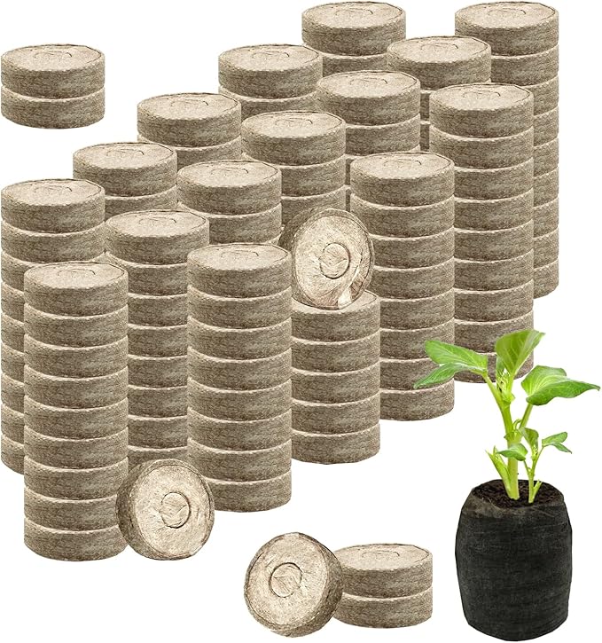 364 Pcs 30mm Peat Pellets Seed Starter Soil,Compressed Peat Pellet Fiber Soil, Compressed Peat Block for Seedlings Seed Fertilizer Nutrient Blocks for Growing Herbs, Flowers and Vegetables