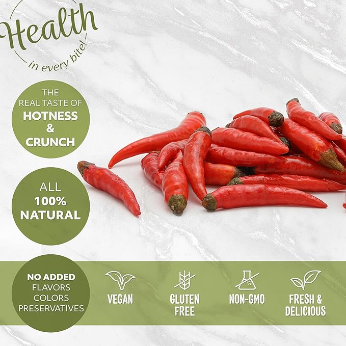 NUTS U.S. – Whole Red Chili Pepper Chips | Spicy Charm | All Natural | Vegan And Non-GMO | No Additives | 4 oz Resealable Jar