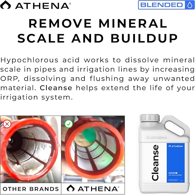Athena Blended Cleanse | Plant-Safe System Cleaner for Hydroponics | Descaler Solution & Irrigation Line Cleaner | 1 Gallon
