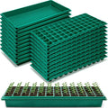 Romooa 20 Pcs Seed Starter Kit 72 Cell Seedling Starting Trays and 1020 Trays No Holes Plant Growing Nursery Pots for Gardening Germination Propagation (Green)
