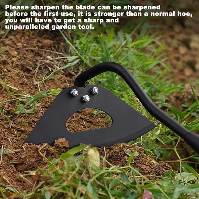 70 Inch Garden Hoe, Heavy Duty Metal Weeding Hoe Tool for Standing, Loosening Soil, Digging, Planting & Ridging - Ergonomic Gardening Hand Tools for Women Men Seniors