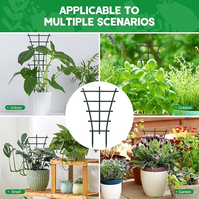 12 Pack Stackable Mini Climbing Plant Trellis for Indoor Potted Plants, Flower Pots Support, Peas, Hoya, Pothos