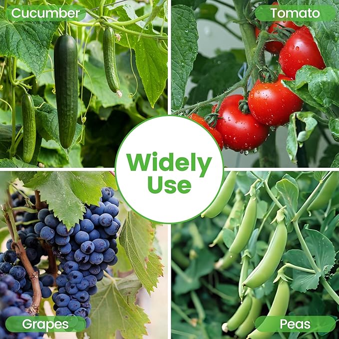 Foldable Cucumber Trellis, 48" L x 34" W A-Frame Trellis, Climbing Plants Support Raised Bed Trellis with Twist Ties & Plant Bags for Outdoor Yards Gardens