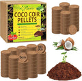 Riare 100 Pcs 50mm Organic Coco Coir Seed Starter Soil, Compressed Coconut Coir Potting Soil Mix for Seed Starting, Coconut Fiber Pellet for Planting Indoor & Outdoor Plants, Vegetables, Garden