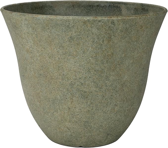 Classic Home and Garden Honeysuckle Resin Planters - Lightweight Indoor & Outdoor Plant Pots - UV-Resistant Plastic Flower Pots - Pot Planters for Flowers & Herbs (15" Fossil)