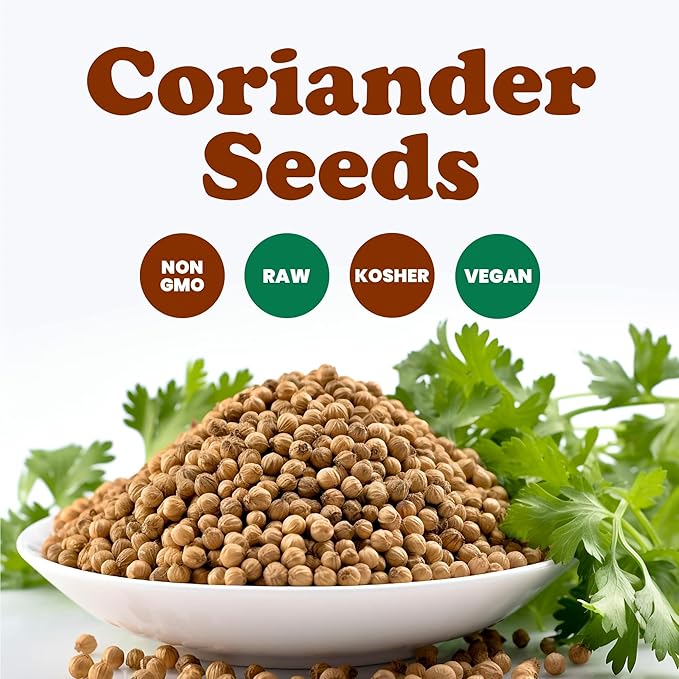 Food to Live - Whole Coriander Seeds, 1 Pound Non-GMO Verified, Dried Cilantro Seeds, Vegan, Kosher, Bulk. Rich in Antioxidants. Perfect for Spice Blends, Homemade Pickles.