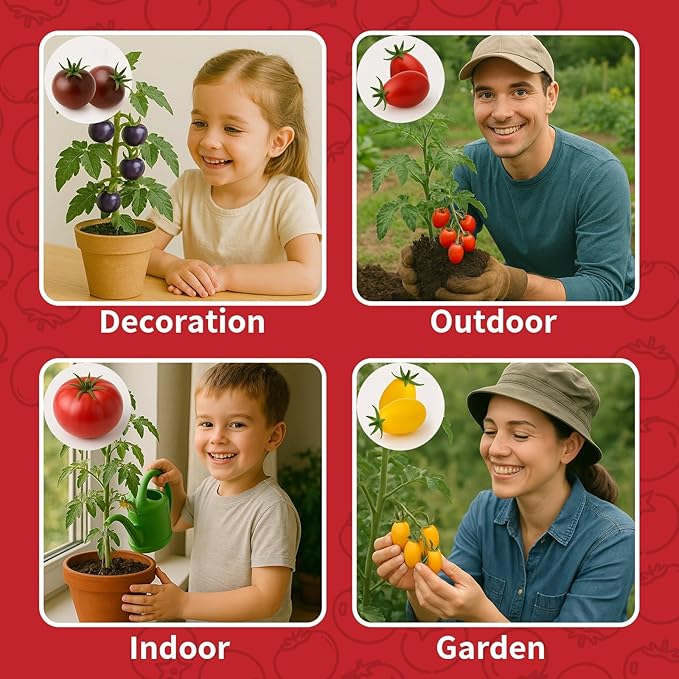 5 Tomato & Tomatillo Garden Seeds Variety Pack - Non-GMO Heirloom Tomato & Tomatillo Seeds with Planting Tools, All-in-One Growing Kit for Christmas Gift & Indoor Home Gardening