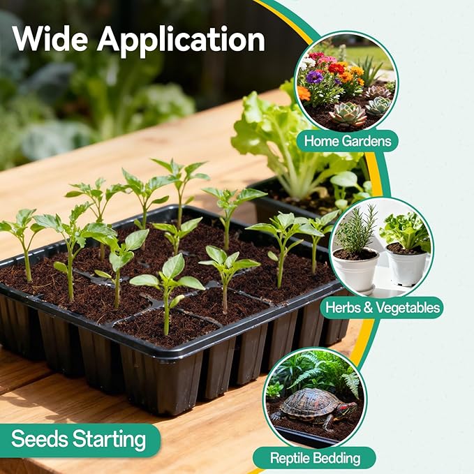 ZeeDix 200pcs(30mm) Coco Coir Pellets Potting Soil Indoor Plants, Compressed Coconut Coir Soil Pellets Seed Starting Pellets Discs for Planting Flowers Bonsai Herbs Plants and Vegetables