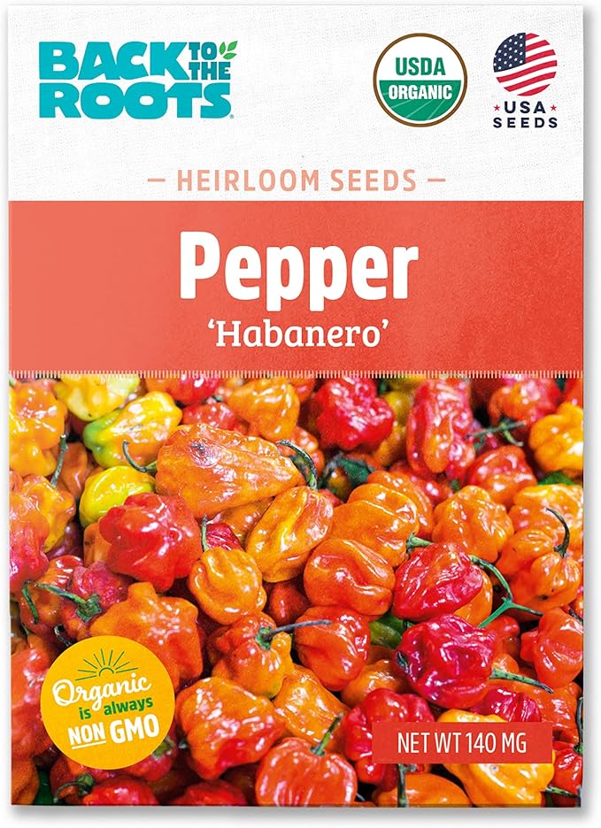 Back to The Roots 100% Organic Seed Packet - Pepper, 'Habanero' 140mg