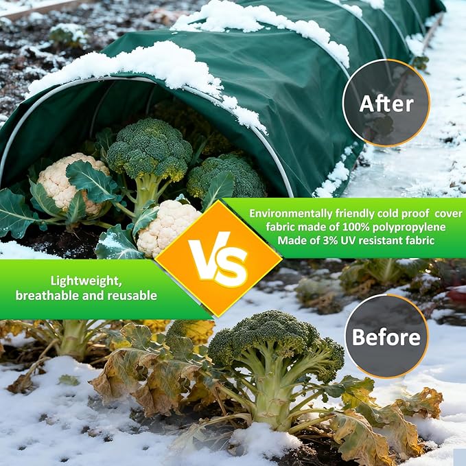Green Plant Covers Freeze Protection, 10 x 10 ft - 1.5 oz/yd² Frost Cloths for Outdoor Plants, Tree Covers Freeze Protection, Winter Garden Blanket, Sun Cover for Plants for Greenhouse, Vegetables
