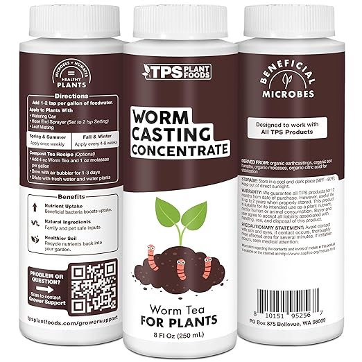 Worm Casting Tea Concentrate – Liquid Microbial Supplement for Living Soil, Stronger Roots & Healthier Plants, 8 oz