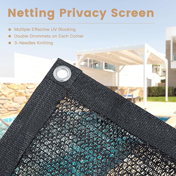 VICLLAX 70% Customized Black Garden Shade Cloth Sun Shade Fabric – UV Resistant Durable Sunblock Netting for Plants, Outdoor Patio, and Greenhouse Coverage, 4x6 FT