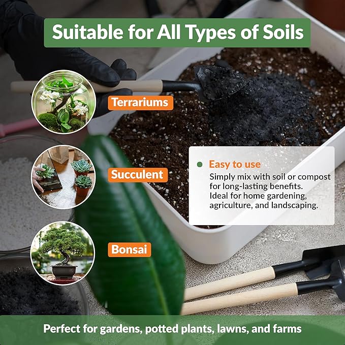 Old Potters Premium Biochar Soil Enhancer – 100% Organic Charcoal Amendment for Improved Soil Health and Plant Growth (24 Quarts)