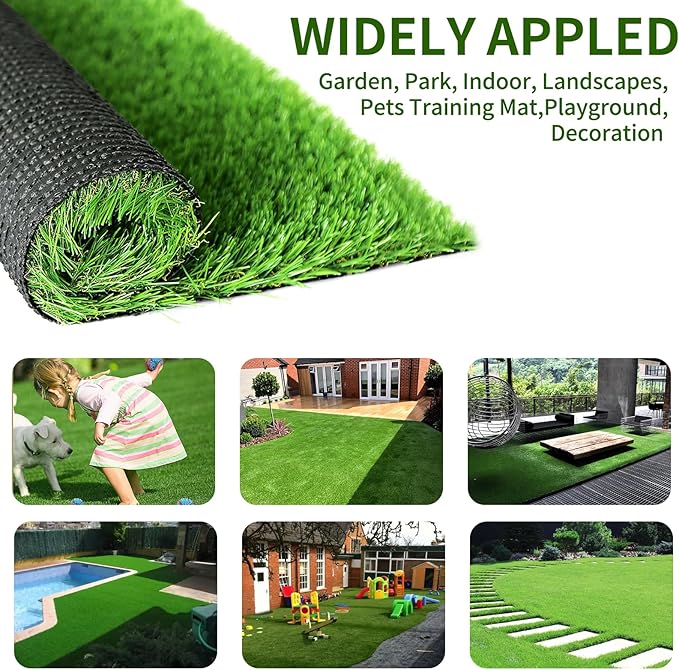 SunVilla Artificial Grass Rug Indoor Outdoor, 1ft x 13ft (13 Square FT) Realistic Thick Synthetic Fake Grass Mat for Dogs, Garden Lawn Landscape Patio Grass