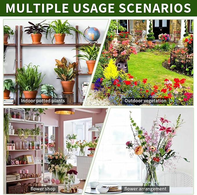 4 Pcs Plant Stem Supports for Indoor Plants, Assorted Sizes Plastic Plant Stabilizer Growth Accessories Plant Stakes Holders for Monstera Potted Climbing Plant (4, Green)
