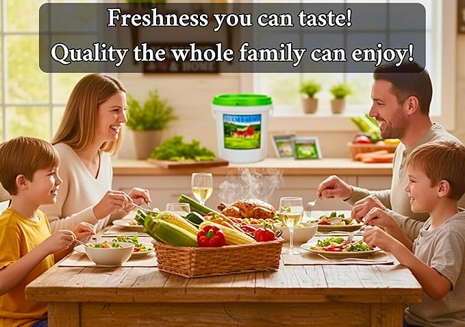 Survival Seed Vault: 50 Varieties, 50,000+ Non-GMO Heirloom Seeds - 5+ Year Supply in Secure Bucket + Growing Guide by B&KM Farms (3 Pack)