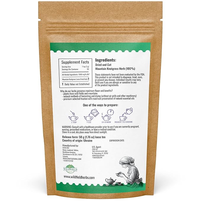 1.8 oz. Mountain Knotgrass Tea Dried Cut Herb Mountain Knotgrass Herbal Tea (Aerva Lanata) - 50g Polpala Pol-Pala Pol Pala Pol Pola Herb