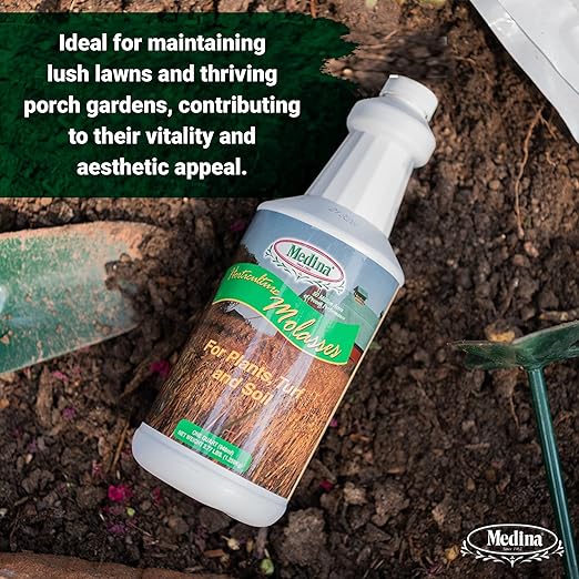 Medina Horticultural Molasses - Nutrient-Rich Plant Juice & Molasses Gallon Blend for Lush Garden Growth, Ideal for All Plants and Lawns, 1 Quart