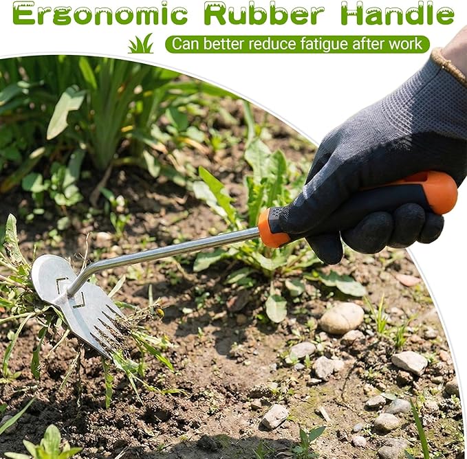 Garden Weed Tool,2026 Portable Weeding Tool,6 Tooth Stainless Steel Hand Weeder Tool,Adopt Anti slip handle,conforms to ergonomic curves,Suitable For Vegetable Cultivation And Horticulture on Farms