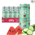 CUCU Cucumber Water + Watermelon Water – Natural Hydration from Cucumbers with Vitamin C, Electrolytes & Antioxidants – No Sugar Added, Non-GMO – 12 Pack, 11 fl oz Cans