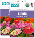 Back to The Roots 100% Organic Heirloom Seeds - Giant Zinnia Flowers Value Pack (420mg Total)